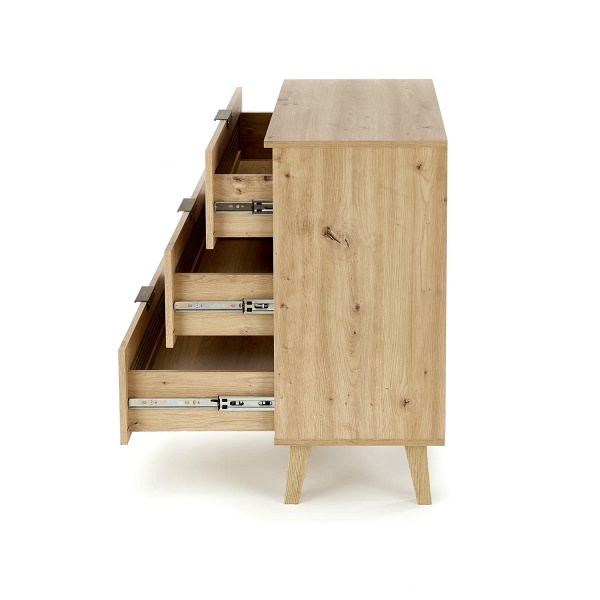 Komoda BORNEO KM-2 dąb artisan/czarny - Halmar