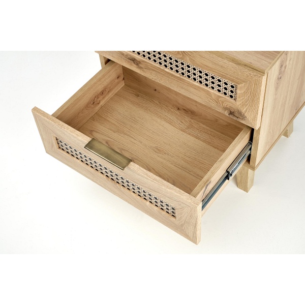 Szafka BORNEO SN-1 nocna dąb artisan/czarny - Halmar