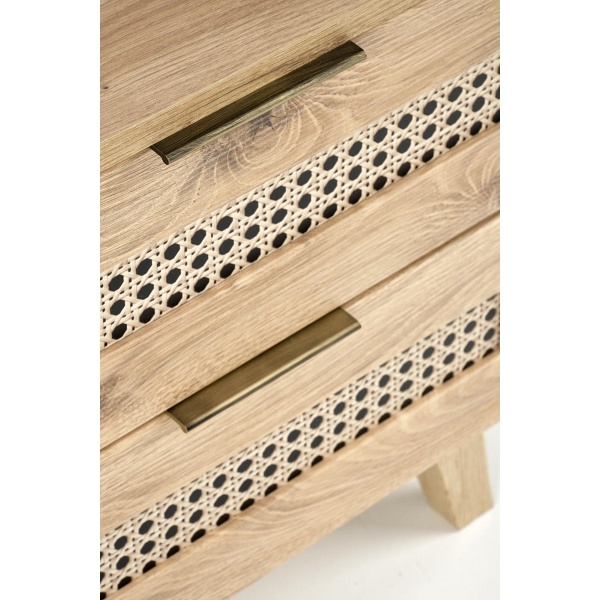 Szafka BORNEO SN-1 nocna dąb artisan/czarny - Halmar