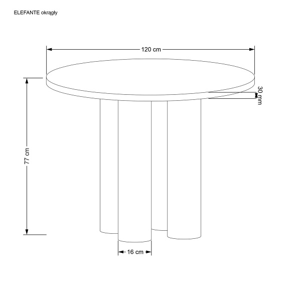 Stół ELEFANTE OKRĄGŁY dąb naturalny - Halmar