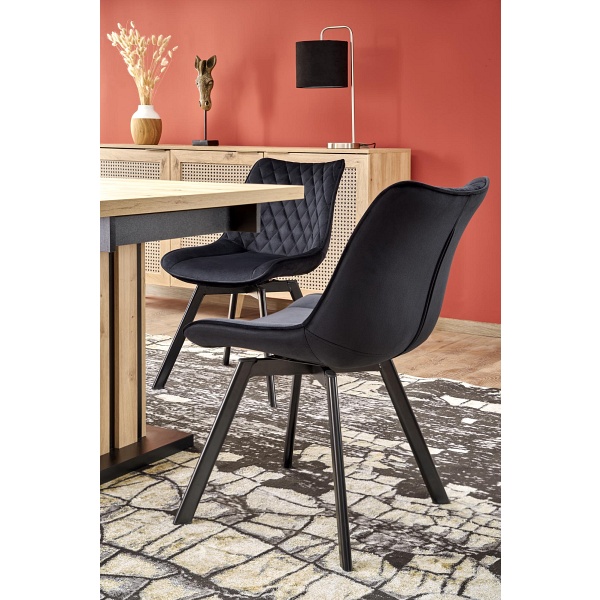 Stół LAMELLO rozkładany 130-180/80 cm dąb artisan/czarny - Halmar