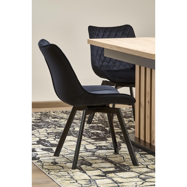 Stół LAMELLO rozkładany 130-180/80 cm dąb artisan/czarny - Halmar