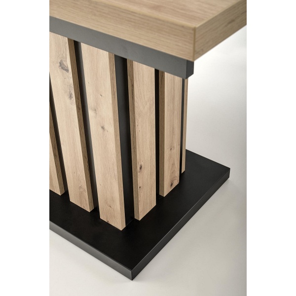 Stół LAMELLO rozkładany 130-180/80 cm dąb artisan/czarny - Halmar