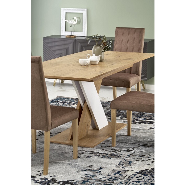 Stół XARELTO rozkładany dąb lancelot - biały - Halmar