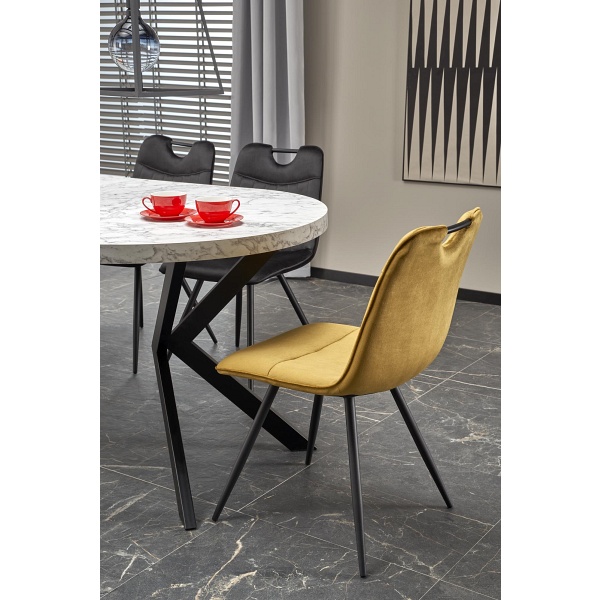 Stół PERONI rozkładany biały marmur - czarny - Halmar