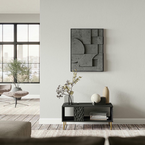 Ława BULLET LAW-1 czarny, nogi: złoty - Halmar