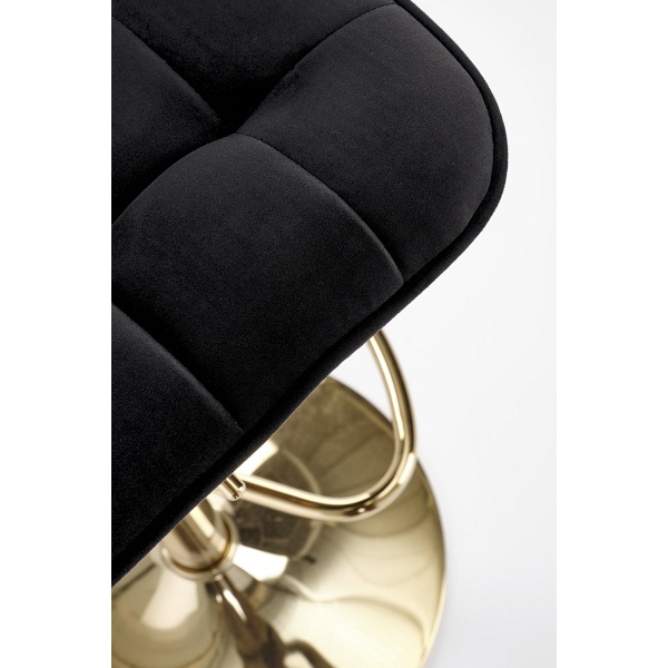 Hoker H120 nogi - złote, siedzisko - czarny - Halmar