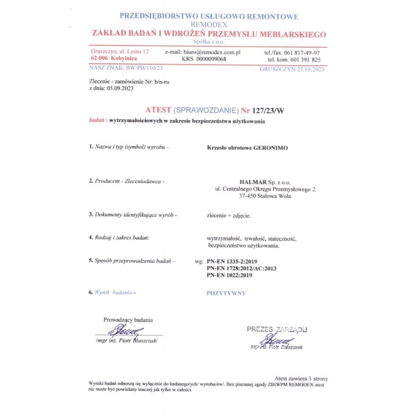 Fotel GERONIMO gabinetowy czarny - Halmar