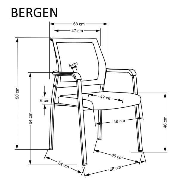 Fotel BERGEN czarny - Halmar