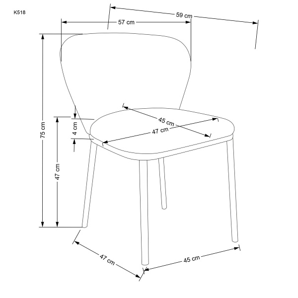Krzesło K518 , kremowy - Halmar
