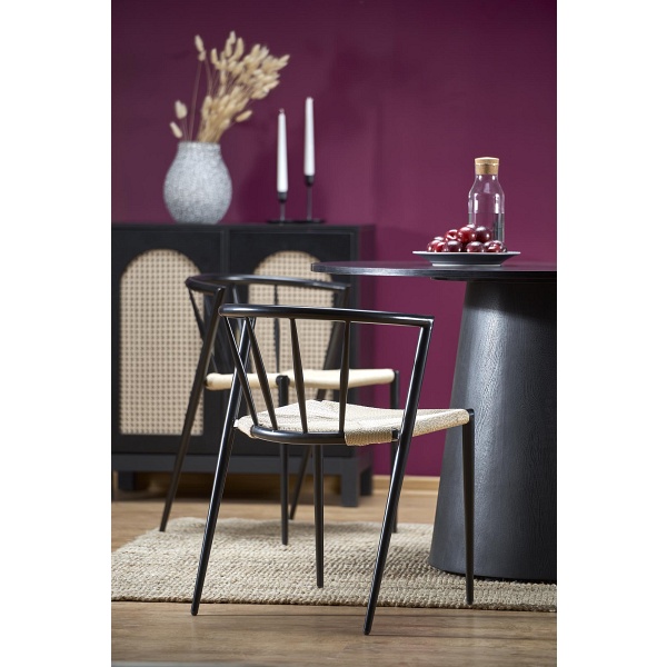 Stół GINTER okrągły, czarny - Halmar