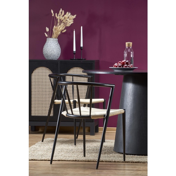 Stół GINTER okrągły, czarny - Halmar