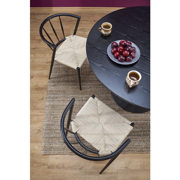 Stół GINTER okrągły, czarny - Halmar