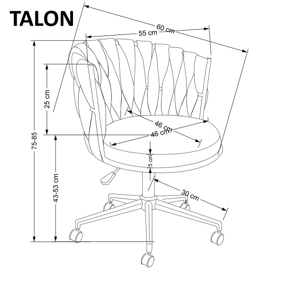 Fotel TALON gabinetowy popielaty - Halmar