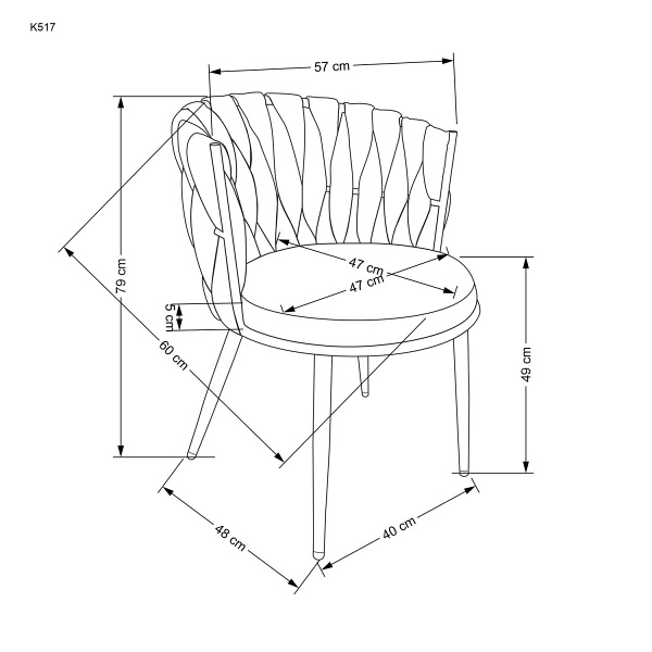 Krzesło K517 ciemny zielony / złoty - Halmar