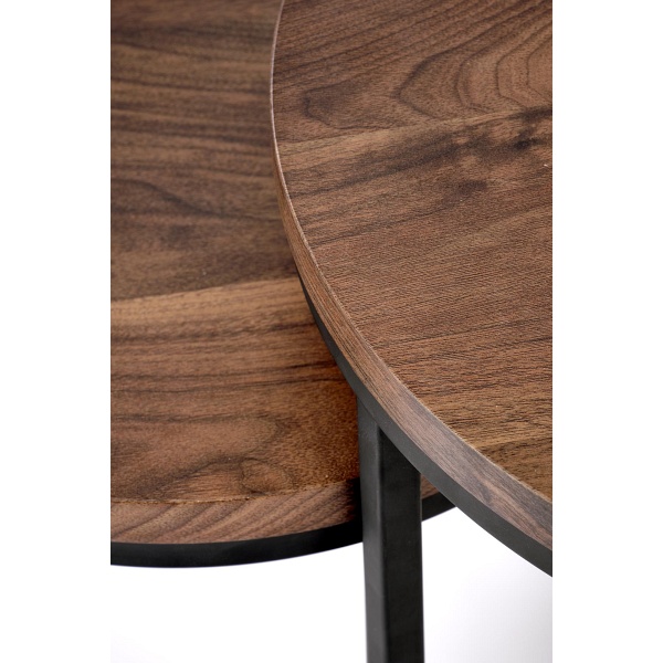 OREO zestaw dwóch ław orzechowy / czarny - Halmar