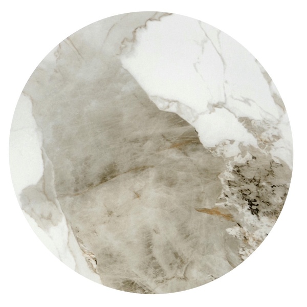 Ława CECILIA_S biały marmur / popielaty / złoty - Halmar