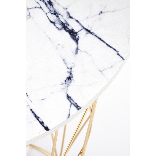 Ława HARISSA_G stelaż - złoty, blat - biały marmur - Halmar