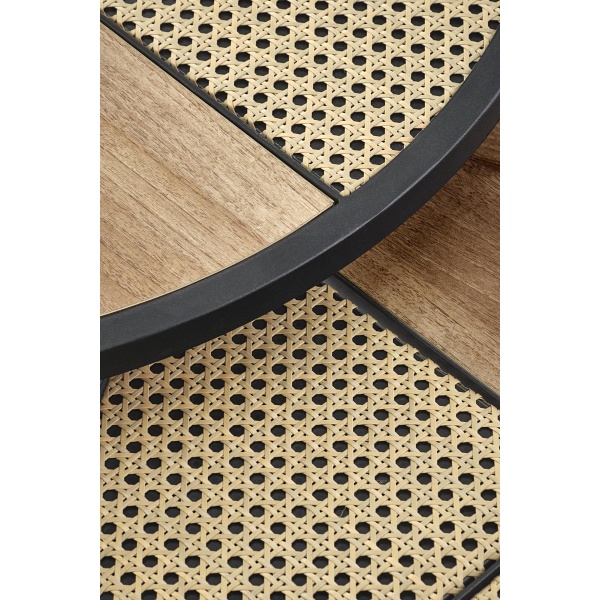 GARMINA zestaw 2 ław dąb złoty / czarny - Halmar