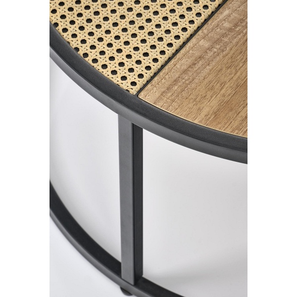 GARMINA zestaw 2 ław dąb złoty / czarny - Halmar