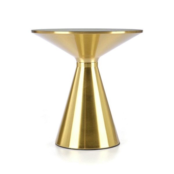 Ława TRIBECA czarny marmur / złoty - Halmar