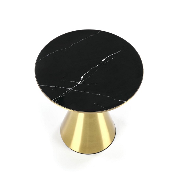 Ława TRIBECA czarny marmur / złoty - Halmar