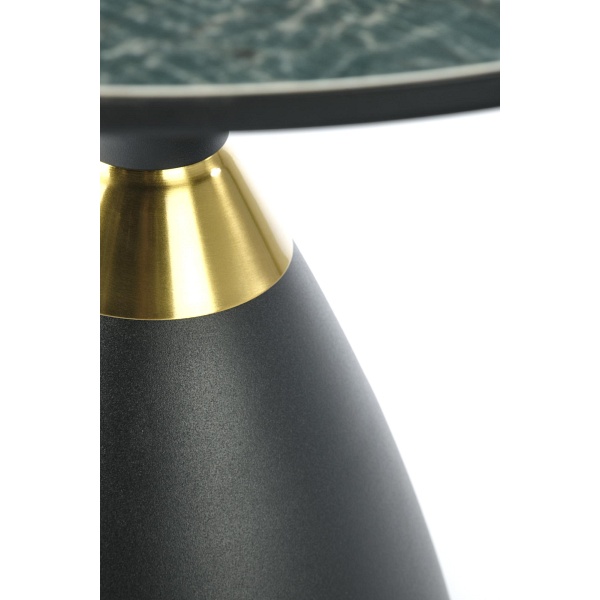 Ława MORENA zielony marmur / czarny / złoty - Halmar