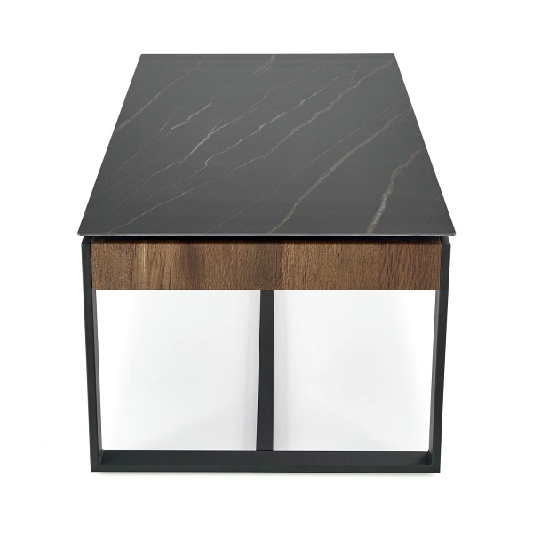 Ława RAMONA czarny marmur / orzechowy - Halmar