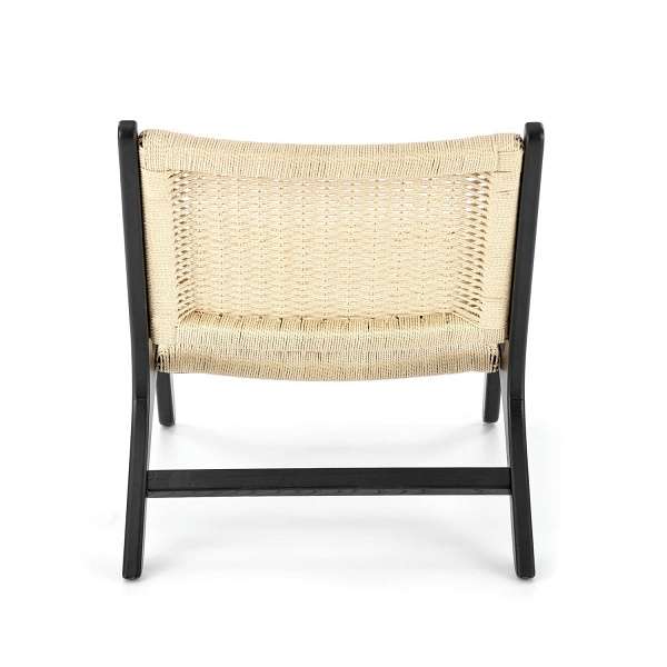 Fotel FODEN wypoczynkowy, czarny / naturalny - Halmar