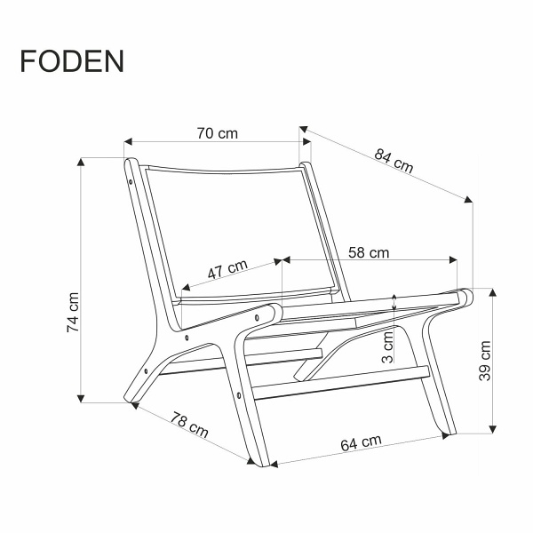 Fotel FODEN wypoczynkowy, czarny / naturalny - Halmar
