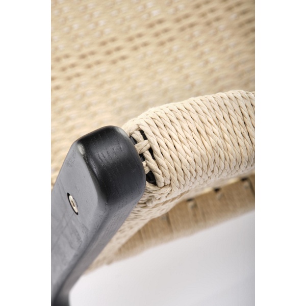 Fotel FODEN wypoczynkowy, czarny / naturalny - Halmar