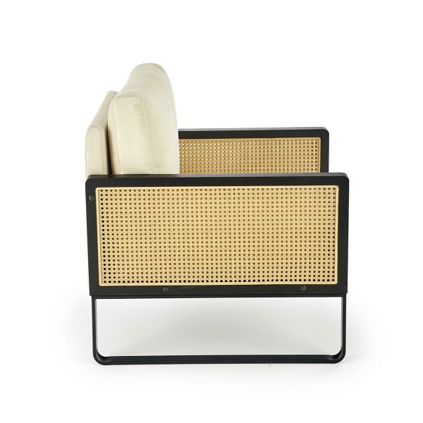 Fotel ILARIO wypoczynkowy, czarny / naturalny - Halmar