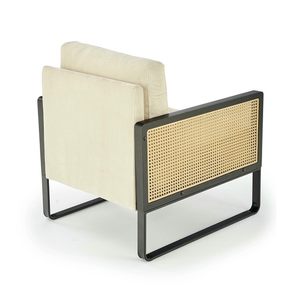 Fotel ILARIO wypoczynkowy, czarny / naturalny - Halmar