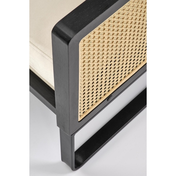 Fotel ILARIO wypoczynkowy, czarny / naturalny - Halmar