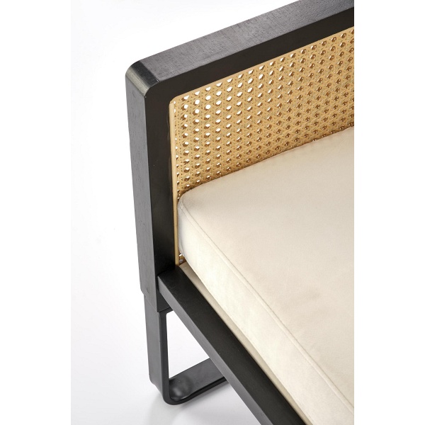 Fotel ILARIO wypoczynkowy, czarny / naturalny - Halmar