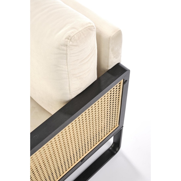 Fotel ILARIO wypoczynkowy, czarny / naturalny - Halmar