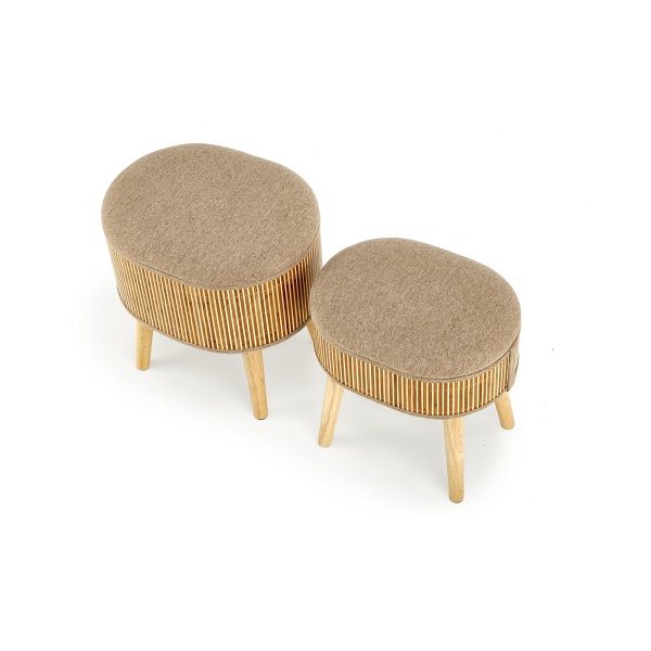 TICO zestaw 2 puf z funkcją pojemnika, beżowy - Halmar