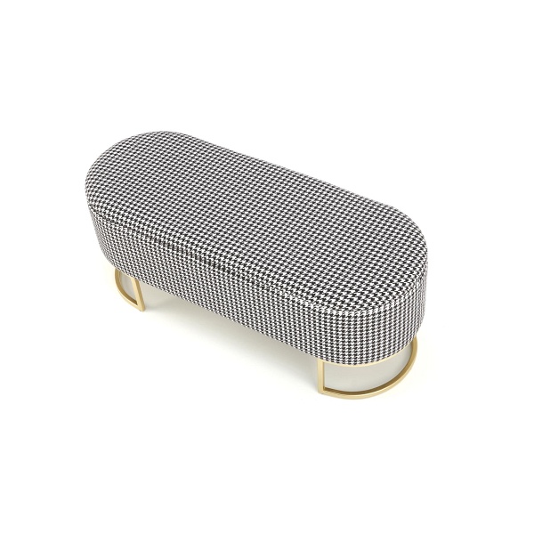 Ławka HARMONY z funkcją pojemnika, czarny / biały / złoty - Halmar