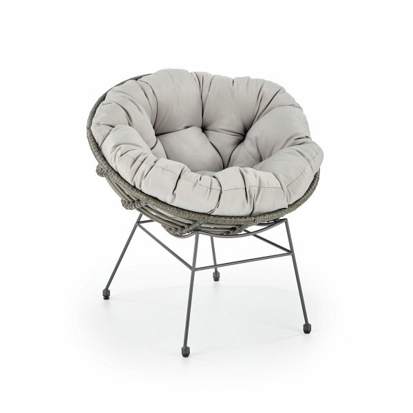 Fotel PINO ogrodowy, ciemny popiel / jasny popiel - Halmar