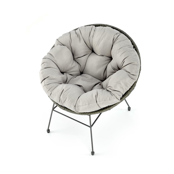 Fotel PINO ogrodowy, ciemny popiel / jasny popiel - Halmar