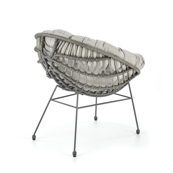 Fotel PINO ogrodowy, ciemny popiel / jasny popiel - Halmar