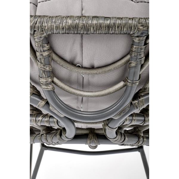 Fotel PINO ogrodowy, ciemny popiel / jasny popiel - Halmar