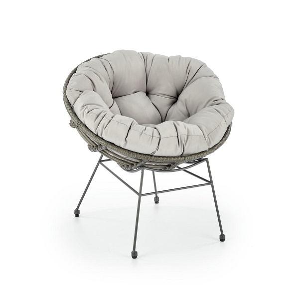 Fotel PINO ogrodowy, ciemny popiel / jasny popiel - Halmar