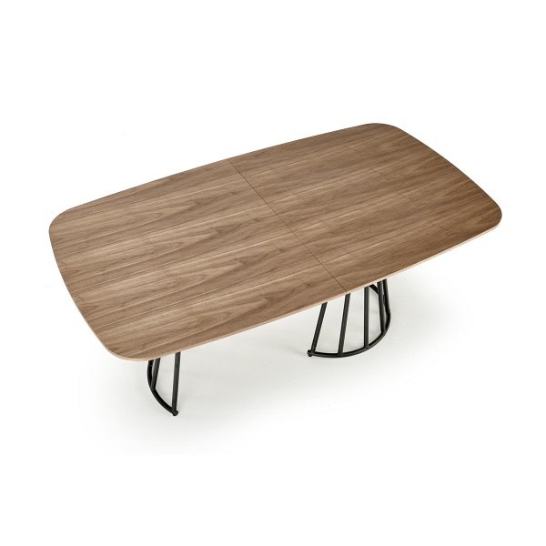 Stół EVERTON rozkładany, orzechowy / czarny - Halmar