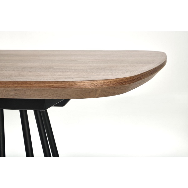 Stół EVERTON rozkładany, orzechowy / czarny - Halmar