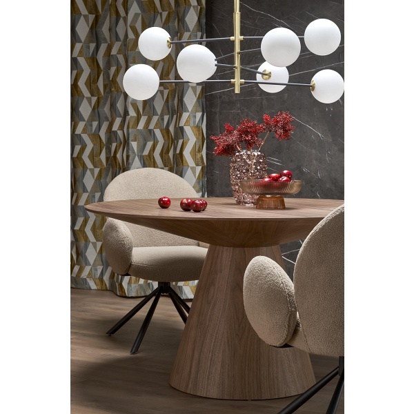 Stół HENDERSON okrągły, orzechowy - Halmar