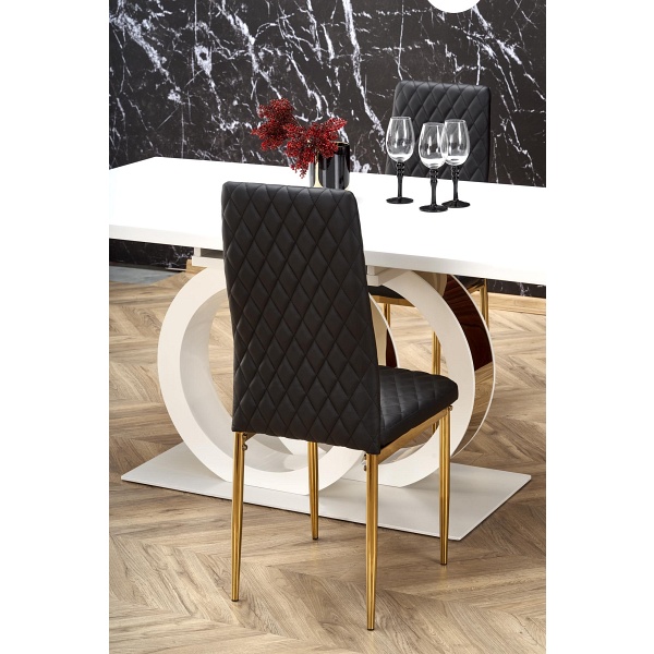 Stół GALARDO rozkładany, biały / złoty - Halmar