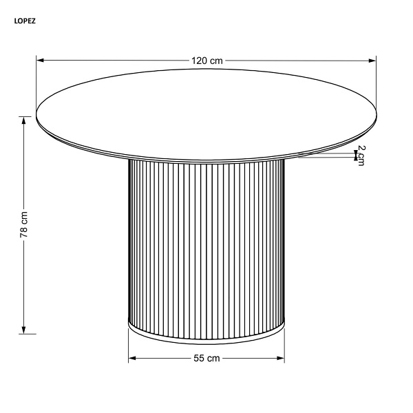 Stół LOPEZ okrągły, dąb naturalny - Halmar