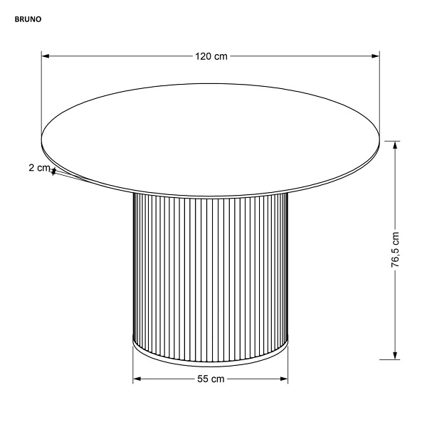 Stół BRUNO okrągły, biały marmur / orzechowy - Halmar