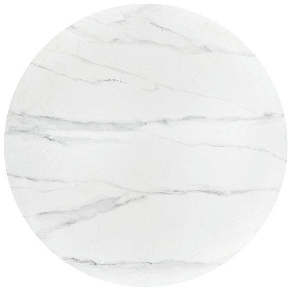 Stół BRUNO okrągły, biały marmur / orzechowy - Halmar